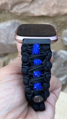 "FREE USPS PRIORITY MAIL SHIPPING FOR DOMESTIC US ORDERS (Includes U.S. Military APO/FPO Address Overseas) Thank you for visiting our shop \"Cording 2U\". A veteran owned business. Handcrafted Paracord wearables customized \"According To You\". Handcrafted with 100% Nylon Paracord \"MADE IN USA\" Our Products include: 🔹Custom handcrafted watch bands according to your wrist size, style, and color of choice. If you don't see it in our page yet, please contact us and we can discuss your options. ? Customizable Adjustable Watch Bands For Everyday Use, Customizable Watch Bands, Handmade Blue Watch Bands For Everyday Use, Adjustable Black Watch Bands For Customization, Paracord Watchband, Watch Paracord Bracelet, Customizable Adjustable Blue Watch Bands, Watch Bands For Fitbit Versa, Adjustable Blue Bracelet Strap Watch Band