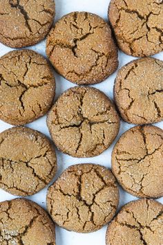 several cookies that have been cut in half to look like they are cracked into pieces