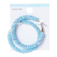 Wear These Glitter Hoop Earrings Whenever You Want A Cool Look With Extra Sparkle.material: Nickel Free Cool Look, Five Below, Shop Accessories, Black Glitter, Concert Outfit, Accessories Shop, How To Look Better, Hoop Earrings, Fashion Accessories