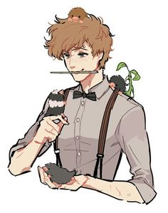 ... #fantazja # Fantazja # amreading # books # wattpad Newt Scamander Drawing, Newt Scamander Cute, Hufflepuff Drawing, Cute Anime Animals, Newt Fantastic Beasts, Fantastic Beasts Newt, Fanart Harry Potter