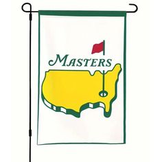 a golf flag with the words masters on it