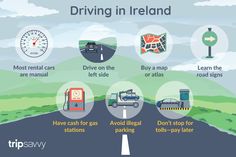 driving in ireland info graphic showing the different ways to travel