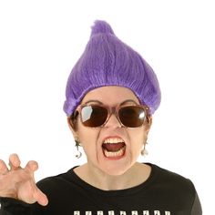 PRICES MAY VARY. [Meet Your Troll Goal] Purple troll wig fits most adults. Unisex, one size! [Deluxe Quality Synthetic Hair] Soft, natural looking hair stands straight up all night!! [One size Fits Most] Interior adjustable straps make for the perfect fit, every time. No problem! [Versatile Costume Collectible!] Offers tons of costume ideas, great for last minute events! [Your Troll Wig Super Team!] We are here to deliver! Your wig will make you look and feel great! These fab wigs are perfect fo Troll Doll Costume, Troll Wig, Inside Out Costume, Good Quality Wigs, Create Your Own Story, Hollywood Homes, Troll Doll, Up All Night, Last Minute Halloween Costumes