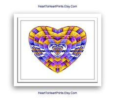 a heart shaped frame with an abstract design in the shape of a rainbow - colored heart