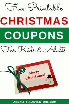 the free printable christmas coupons for kids and adults are perfect to use on your holiday shopping list