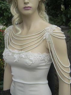 "Handmade Shoulder Necklace Bridal shoulder necklace Sizes: XS / Shoulder Measurement 13.5'' S / Shoulder Measurement 14.5\" M / Shoulder Measurement 15.5\" L /Shoulder Measurement 16.5\" Thank you so much for choosing my store. It is very importent to let my customers happy, so dont hesitate to contact me for your questions. Standart shipping I ship from Turkey , General delivery durations are USA : 12 /20 days Canada : 10/20days Australia: 15/25 days" Pearl Jewellry, Shoulder Jewelry, Shoulder Necklace, Spicy Lingerie, Couture Embroidery, Wedding Accessory, Necklace Bridal, Rhinestone Wedding, Necklace Pearl