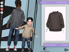 Long-sleeved wool sweater with high neck Found in TSR Category 'Sims 4 Male Toddler' Elbow Patch Blazer, Masculine Clothing, Male Sweaters, Sims 4 Anime, Fox Sweater, Sims 4 Characters, Sims 4 Toddler