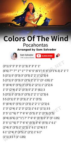 the colors of the wind song is shown in this screenshoter's screen shot