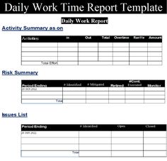 the daily work report is shown in black and white