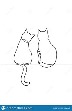 two cats sitting side by side on a white background