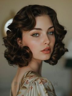 90s Hairstyles Short, Historical Outfits, 1930s Hair, Retro Curls, Cute Bangs, 1920s Hair, Hair Mistakes, How To Curl Short Hair, Vintage Wedding Hair