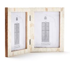 two framed pictures in a wooden frame on a white background with the same image as it appears