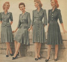 40s fashion Vintage Clothes 1940s, 40s Mode, 1940s Fashion Women, 1940s Women, 1940s Woman, 1940s Outfits, Fashion 1940s, 40s Fashion, 1940s Dresses