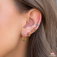 Seek the ranks of the cosmic-powered warrior, Carol Danvers, with our Marvel's Captain Marvel Studs! These sleek studs feature the iconic Captain Marvel emblem, adorned with standout red and blue detailing and an eye-catching stones at the center. These studs capture the fearless spirit of one of the most powerful Super Heroes in the universe, and are the perfect addition to any star-powered ear stack. Show off your higher, further and faster style with this must-have Captain Marvel accessory! Marvel Earrings, Rose Gold Color, Jewelry Cleaner, Captain Marvel, 18k Rose Gold, Jewelry Plate, Gold Vermeil, Sale Items, Sterling Silver Jewelry