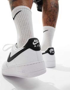 Nike Air Force 1 '07 sneakers in white and black | ASOS Nike Air Force 1 Mid Black And White, Nike Air Force 1 Black And White, Modern White Low-top Nike Air Force 1, White Synthetic Nike Air Force 1 Mid-top, White Synthetic Mid-top Nike Air Force 1, New Nike Air Force, New Nike Air, New Nike, Air Force 1