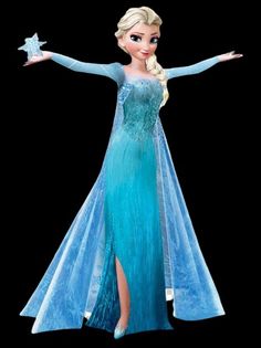 the frozen queen is dressed in blue and has her arms out to show off her long legs