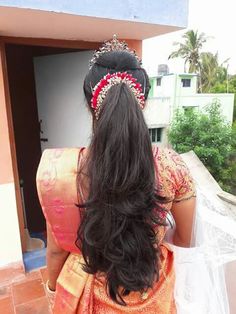 Ponytail Hairstyles With Flowers, Hairstyles With Flowers, Poola Jada, Saree Hairstyles