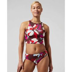 Athleta New Women's Conscious Crop Bikini Top Size L A-C Cup Red Floral. U26. Brand New With Tags Women's Cropped Bikini Top Swimsuit In A Fun Red And Purple Floral Pattern Black And White Swimsuit, Purple Floral Pattern, Floral Tankini, Tankini Swimsuit Top, Red And Purple, Tankini Swim Tops, Swim Tankini, Decadent Chocolate, Swim Suit Bottoms