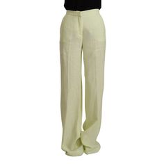 Step Out In Style With These Eye-Catching Yellow Green High-Waist Trousers From Msgm. Tailored For A Flattering Regular Fit, They’re Perfect For Creating Bold, Sophisticated Ensembles. The Luxurious Blend Of Cotton, Polyester, And Nylon Ensures Comfort And Durability. Adorned With Msgm’s Signature Logo Details, These Pants Are An Essential Addition To Your Fashion-Forward Wardrobe. Material: 83% Cotton 12% Polyester 5% Nylon Color: Yellow Country Of Origin: It We Are A Small Business Located In Cropped Denim Pants, Metallic Jeans, Womens Tweed, Womens Jeans Bootcut, White Denim Jeans, Straight Trousers, Fashion Website, Cropped Denim, Chic Woman