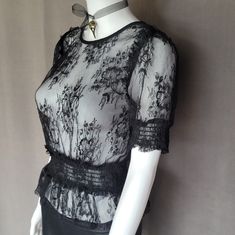 Gorgeous, Soft , Feminine Black Top For Evening, Feminine Black Evening Top, Gothic Style, Gothic Fashion, Windsor, Wedding Guest, Lace Top, Top Blouse, Blouses