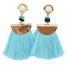 Blue Bohemian Vintage Long Tassel Fringe Boho Gold Dangle EarringsItem: EarringsColor: Blue, Gold, WhiteSize: 2.76" x 1.18"Material: Alloy, Cotton, BeadsTheme: Boho, Tassel Sold As One Individual Pair of Pierced Earrings Elegant Jewellery, Long Tassel Earrings, Tassel Drop Earrings, Tassel Fringe, Gold Earrings Dangle, Fringe Earrings, Pierced Earrings, Vintage Bohemian, Elegant Jewelry