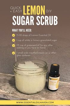 Gift Recipes, Diy Sugar Scrub, Diy Sugar Scrub Recipe, Lemon Sugar Scrub, Sugar Scrub Homemade, Homemade Scrub