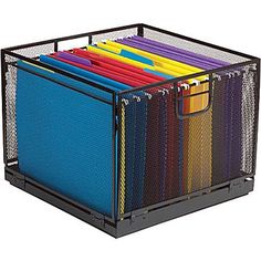 a file box filled with files and folders