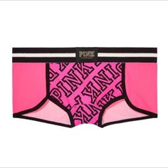 Brand New Size Xsmall :A29 Sporty Pink Boxer Briefs For Sports, Pink Sporty Stretch Boxer Briefs, Summer Pink Boxer Briefs, Sporty Stretch Pink Boxer Briefs, Sporty Pink Shorts With Letter Print, Pink Letter Print Shorts, Pink Short Length Boxer Briefs For Loungewear, Pink Short Boxer Briefs For Loungewear, Pink Boyshorts