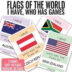 flags of the world i have, who has games for kids and adults to play with