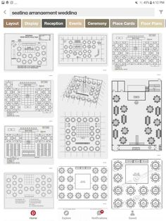 the floor plan for an event venue with seating and tables, including two dining areas