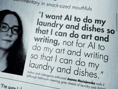 a newspaper article with an image of a woman's face and words on it