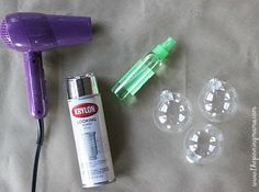 an electric hair dryer, glue and three small bubbles