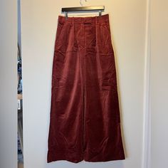 Nwt- I Love These Pants! I Ordered In Two Sizes Last Season And The Other Size Fit Better. I Missed The Cut Off Window To Return. They Are Super Flattering And Warm. The Are A 10 Long So If You Are Tall These Are Perfect For You! Fitted Red Wide Leg Pants With Pockets, Fitted Red Wide Leg Pants For Fall, Fitted Red Wide Leg Pants, Banana Republic Pants, Red Maroon, Jumpsuit Trousers, I Missed, Cut Off, Banana Republic