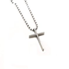 PRICES MAY VARY. Brand: Accents Kingdom Material: 100% Pure Titanium, Finish: Polished Size: Length 32mm, Width: 19mm, Thickness:4mm Bail Size: 3mm Bonus: It comes with a 20" stainless steel ball chain necklace Accents Kingdom introduces a classic design cross pendant necklace. The pendant features a brushed simple, clean and modern look cross design with opening(3MM) in top part of cross to fit the chain.(The pendant approx. 32MM L x 19MM W x 4MM H) It can be worn in both formal and casual occa Cheap Stainless Steel Silver Cross Necklace, Adjustable Stainless Steel Cross Necklace, Gunmetal Cross Necklace In Stainless Steel, Nickel-free Stainless Steel Crucifix Necklaces, Nickel-free Sterling Silver Cross Pendant Necklace, Three Star, Ball Chain Necklace, Cross Designs, Cross Pendant Necklace