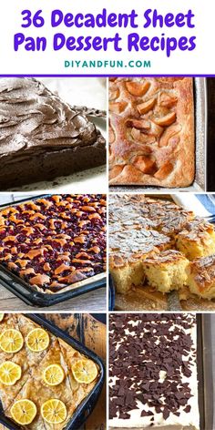 different desserts with text overlay that reads 25 delicious sweet pan dessert recipes