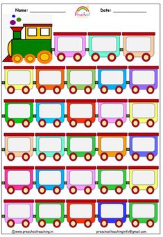 a printable worksheet for children to learn how to count the train numbers