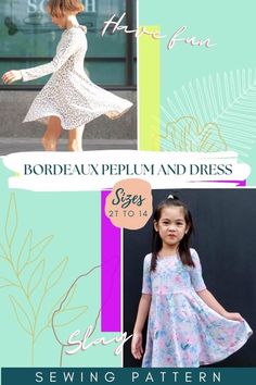 the sewing pattern for this girls'dress is easy to sew