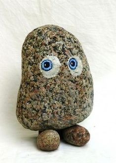 a rock with two eyes on it