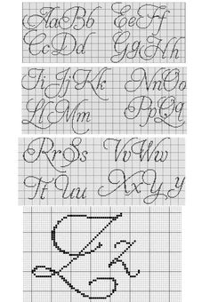 three cross stitch designs with different font and numbers