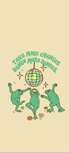 an image of two animals dancing around the world with words that read time more changes, dance more dances