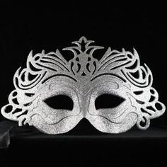 Silver Butterfly Mask Silver Masquerade Mask For Carnival Theater, Silver Masquerade Mask For Theater And Carnival, Carnival Party Costume Mask, Silver Masquerade Mask For Mardi Gras Theater, White Party Mask Costume Accessory, Silver Masks And Prosthetics For Mardi Gras Theater, Silver Theater Mask For Carnival, Silver Masks For Theater And Carnival, Adjustable Masks For Carnival Costume Party