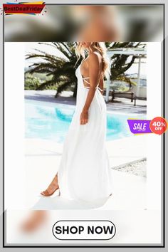 Summer Fashion Women Long Dress Backless Halter V Neck Maxi Beach Bohemia Dresses Sundress Flowy V-neck Backless Dress For Beach, Chic Strapless Backless Beach Dress, Chic Strapless Backless Dress For Vacation, Elegant Backless Sundress For Beach, Elegant Backless Sundress For The Beach, Elegant Backless Sundress For Vacation, Summer Party Backless Long Dress, Elegant Halter Neck Sundress For Beach, Elegant Halter Neck Beach Sundress