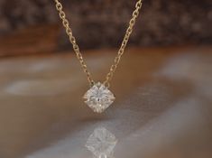 Radiant solitaire diamond pendant - SevenCarat Solitaire Diamond Pendant, Solitaire Diamond, Solitaire Pendant, Stone Cuts, Stone Names, Diamond Solitaire, Diamond Pendant, Gold Pendant, Stone Color