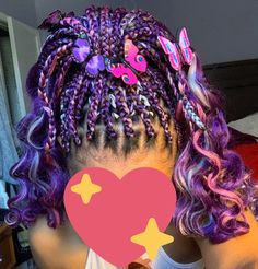 Pink And Purple Braids, Braids Black Hair, Braids Colors, Purple Braids, Cute Box Braids, Dyed Hair Inspiration, Cute Box Braids Hairstyles