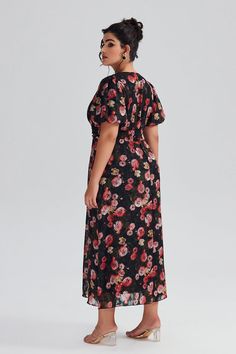 Step out in style with our V-Neck Floral Print Maxi Dress. Featuring a vibrant floral pattern and a flattering V-neckline, this dress combines elegance and comfort. Perfect for any occasion, it ensures you look effortlessly chic. Fit & Sizing Season: Fall Type: Regular Stretch: Moderately Stretchy Sleeve Length: Short Sleeves Dresses Length: Maxi Color: Black Style: Day Dresses Type: Regular Neckline: V Neck Occasion: Vacation,Elegance Pattern Type: Plain Details: Floral Print Fabric Composition Floral Print V-neck Maxi Dress, Chic Floral Print Midi Dress With Notched Neckline, Floral Print V-neck Dress With Surplice Neckline For Vacation, Chic Midi Dress With Floral Print And Notched Neckline, Floral Print Flowy V-neck Dress With Short Sleeves, Casual Maxi Dress With Floral Print And Surplice Neckline, Flowy Floral Maxi Dress With Surplice Neckline, Chic Floral Print Dress With Notched Neckline, Floral Print Maxi Length V-neck Dress