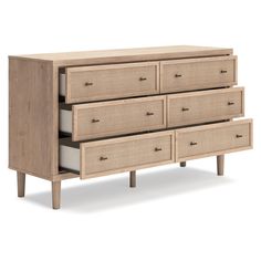 Elevate your bedroom with the Signature Design by Ashley Cielden 6-Drawer Dresser, where functionality meets modern elegance. This dresser showcases a clean, contemporary design that is anything but stark, featuring a light tan finish with a beautifully replicated oak grain. Textured beige cane details add a touch of natural charm, making it a versatile addition to any decor.

- Material: Engineered wood (MDF/particleboard/plywood) with decorative laminate
- Color: Tan with replicated oak grain Laminate Colours, Nursery Room Design, Family Furniture, Hardwood Tile, Ornate Furniture, Wood Dresser, Entertainment Furniture, Home Theater Seating, 6 Drawer Dresser