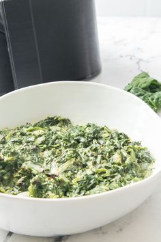 A rich and garlicky steakhouse-style creamed spinach recipe, perfectly portioned for two. This indulgent and flavorful side dish is ideal for a cozy date night at home!