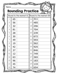 rounding practice worksheet with numbers to 10