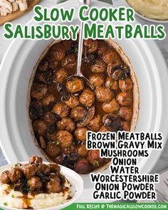 the cover of slow cooker salisbury meatballs