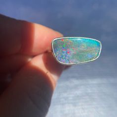 Amazing Sparkling Rainbow Pinfire Boulder Opal Ring Set In Sterling Silver Size 6 Boulder Opal Ring, 6 Rings, Opal Ring, Boulder Opal, Opal Rings, Womens Jewelry Rings, Bouldering, Ring Set, Ring Sets